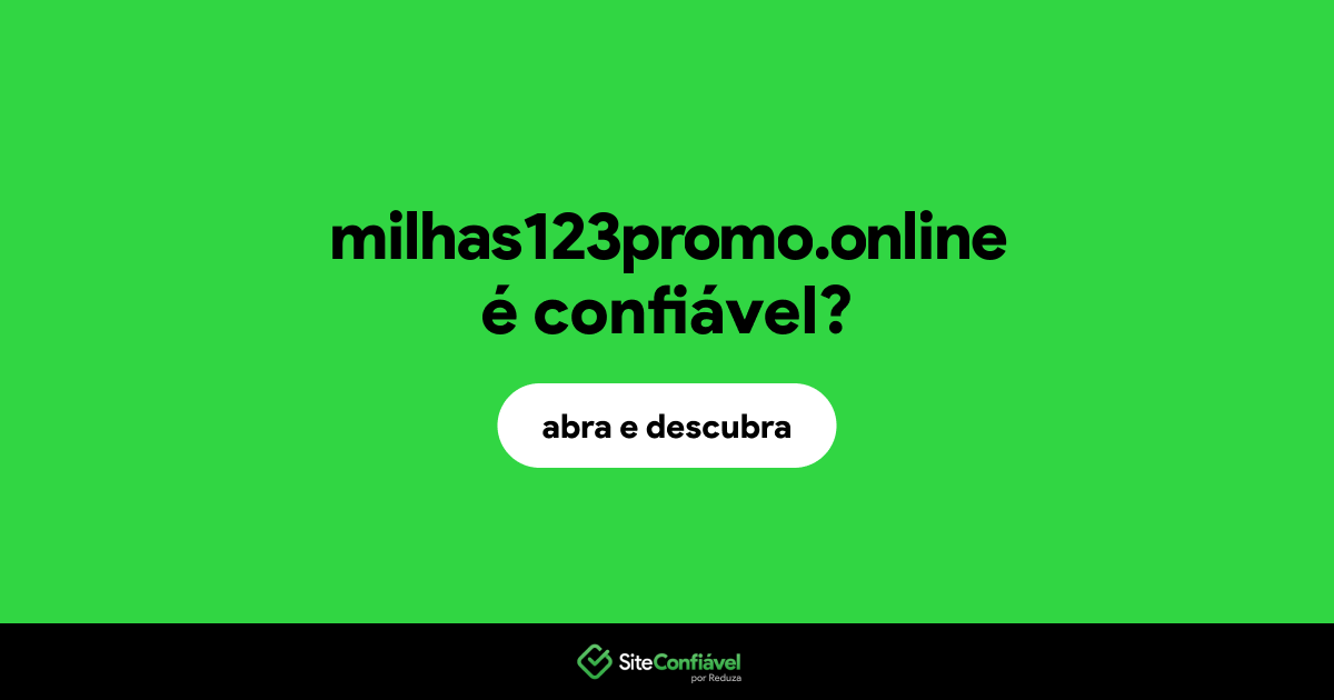 O site milhas123promo.online é confiável?