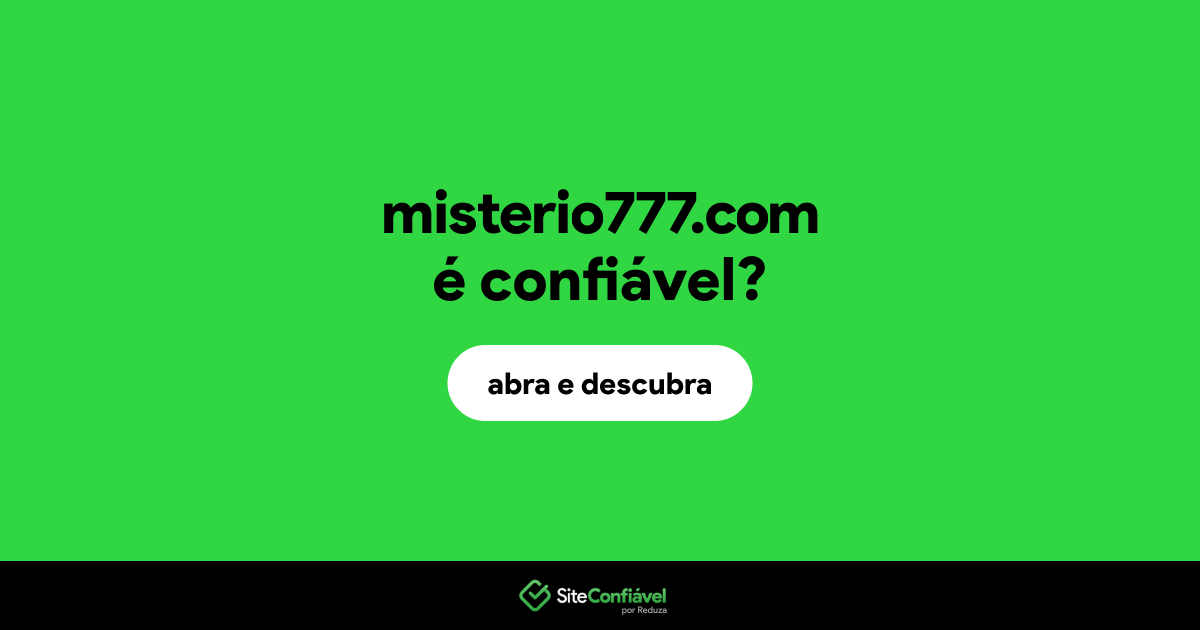 O site misterio777.com é confiável?