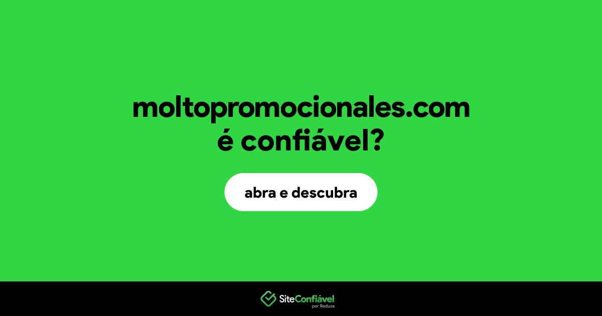 O site moltopromocionales.com é confiável?