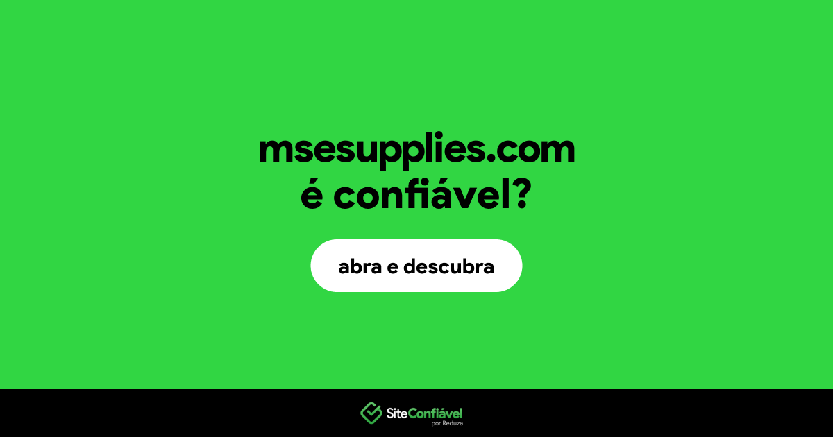 O site msesupplies.com é confiável?