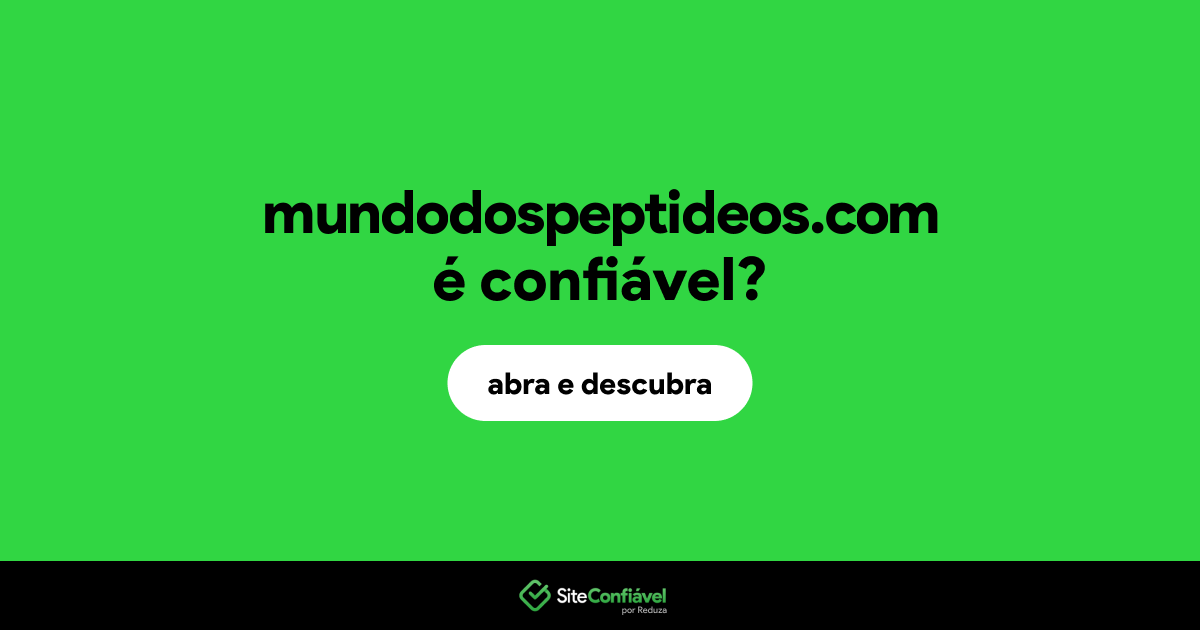 O site mundodospeptideos.com é confiável?