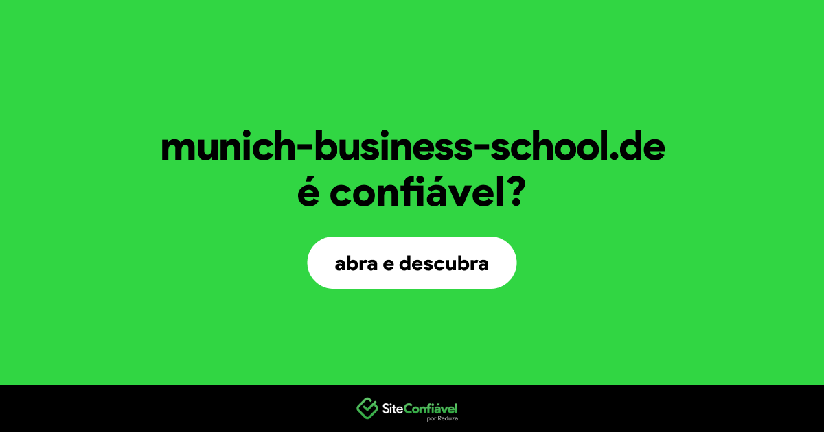 O site munich-business-school.de é confiável?