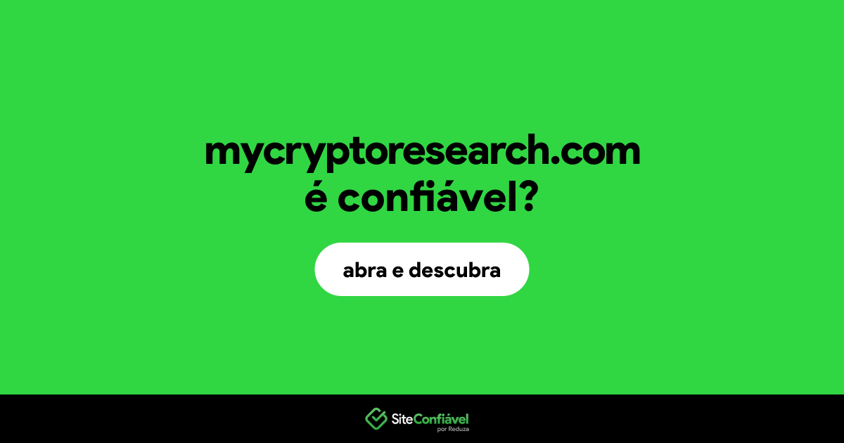 O site mycryptoresearch.com é confiável?