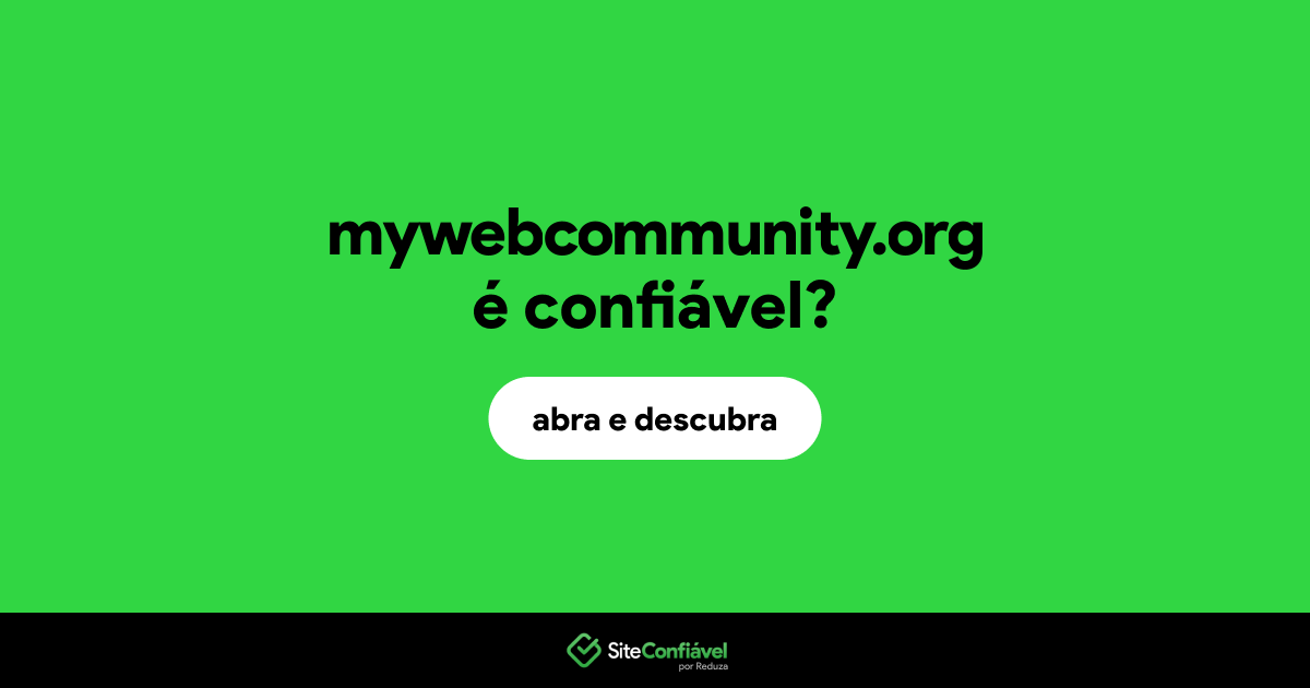 O site mywebcommunity.org é confiável?