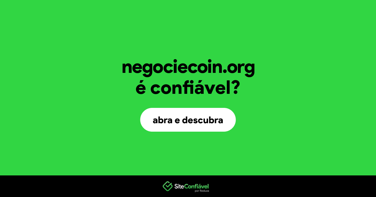 O site negociecoin.org é confiável?