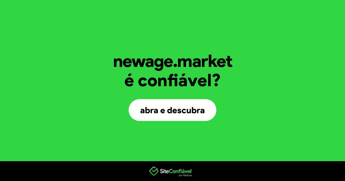 O site newage.market é confiável?