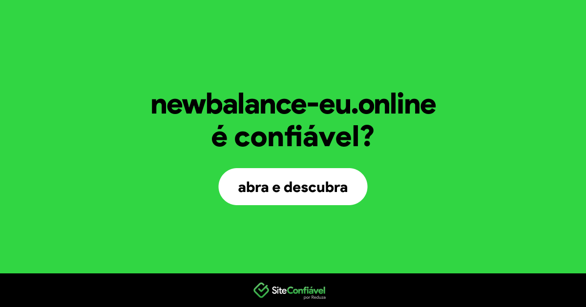 O site newbalance-eu.online é confiável?