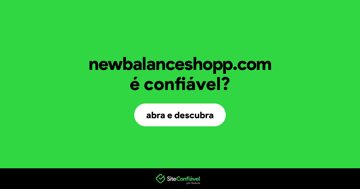 O site newbalanceshopp.com é confiável?