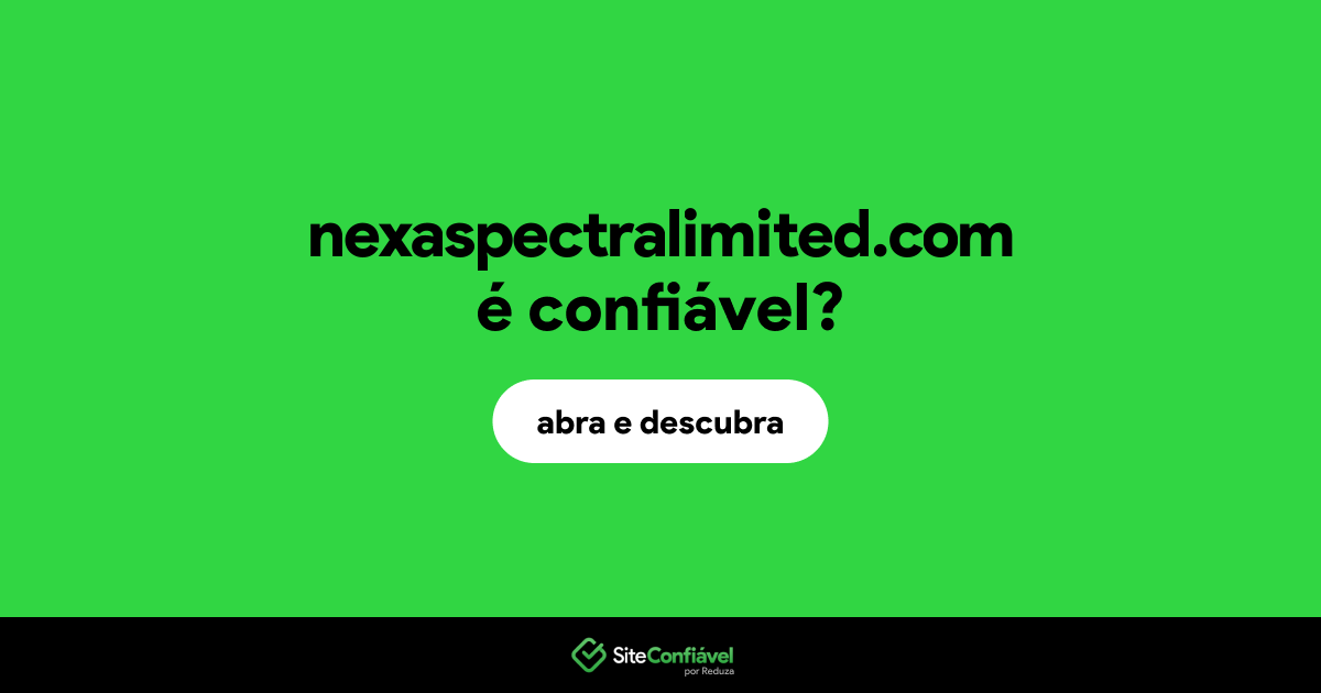 O site nexaspectralimited.com é confiável?