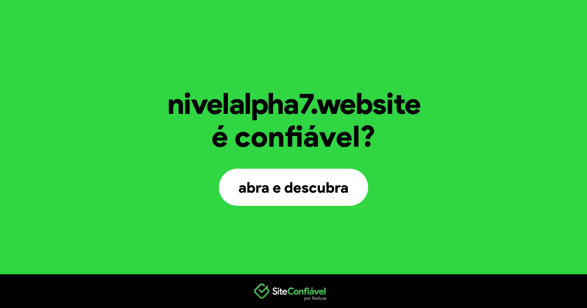 O site nivelalpha7.website é confiável?