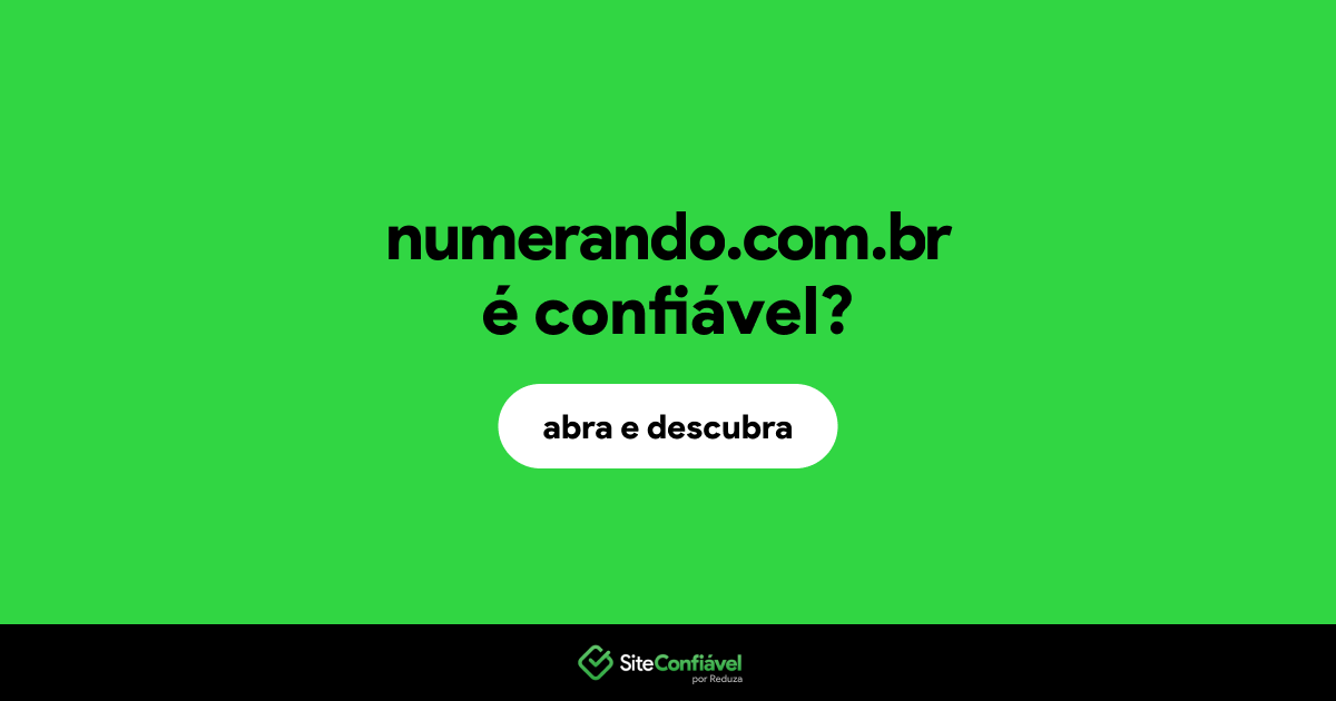 O site numerando.com.br é confiável?