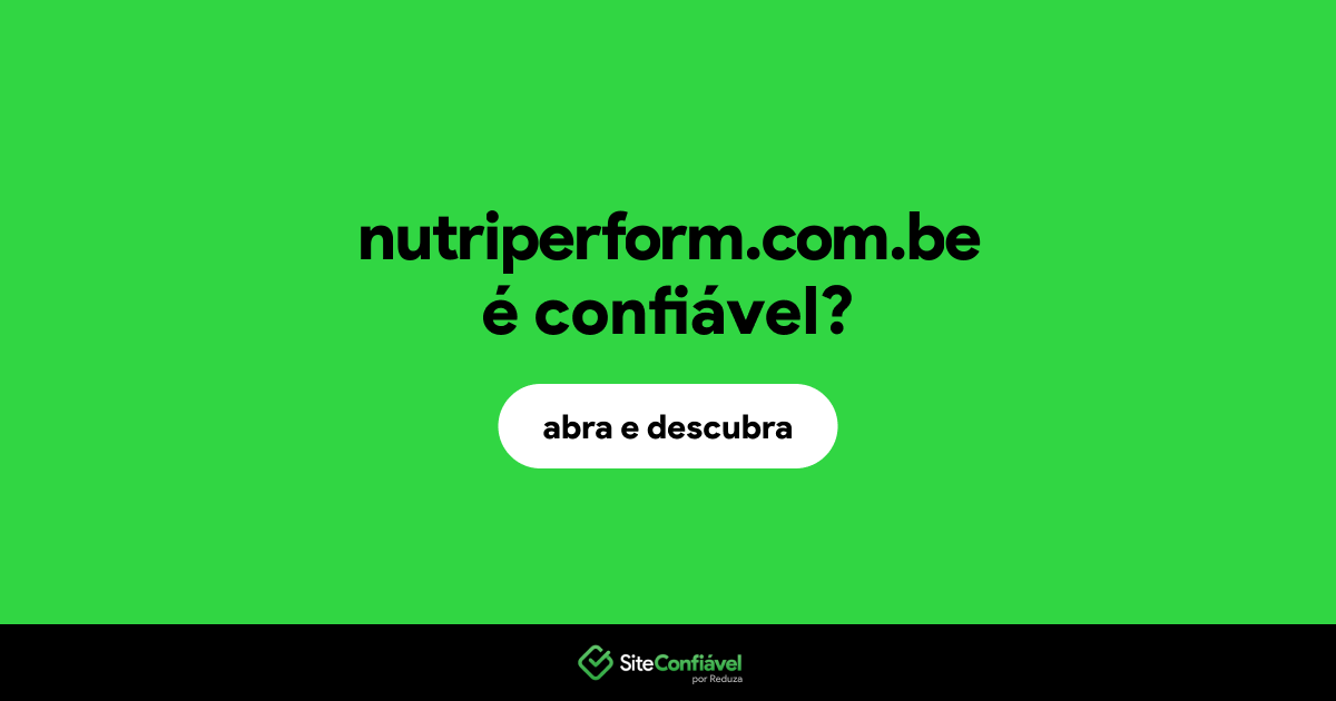 O site nutriperform.com.be é confiável?