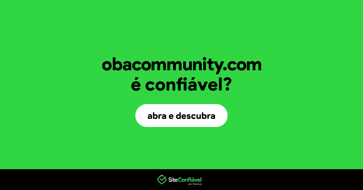 O site obacommunity.com é confiável?