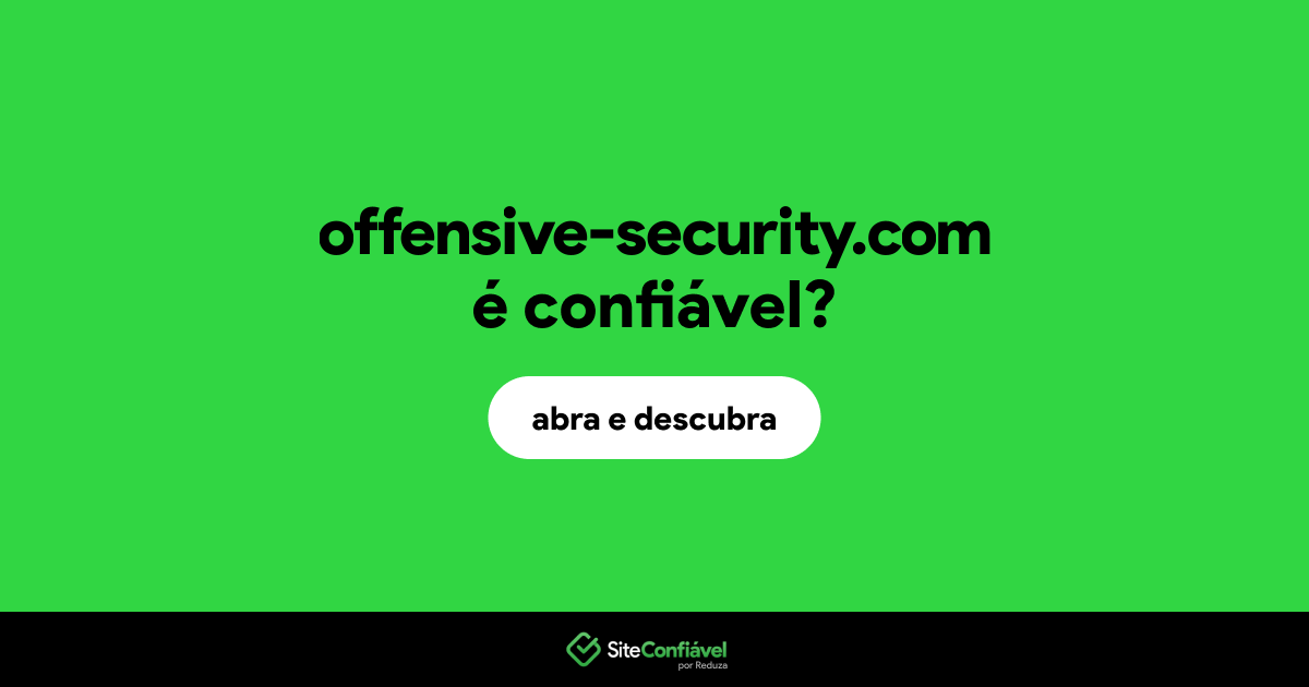 O site offensive-security.com é confiável?