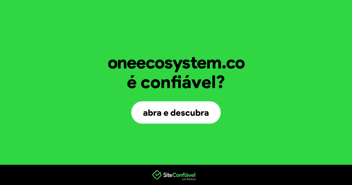 O site oneecosystem.co é confiável?
