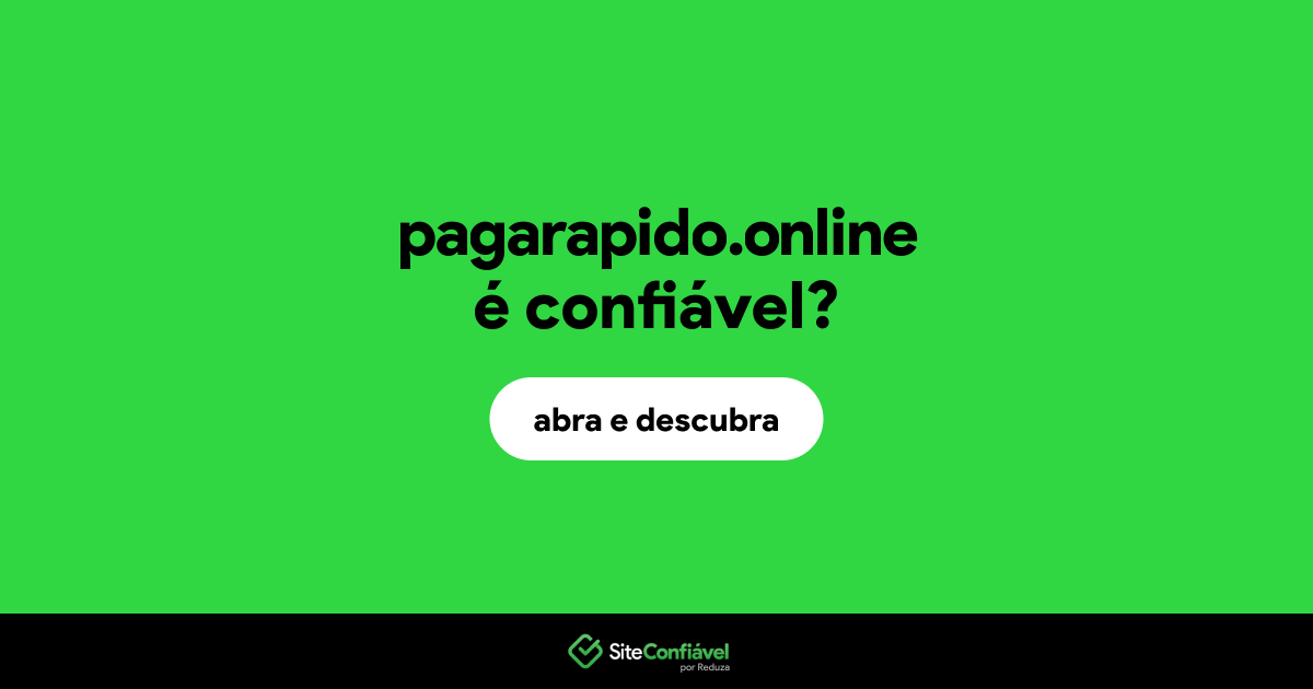 O site pagarapido.online é confiável?