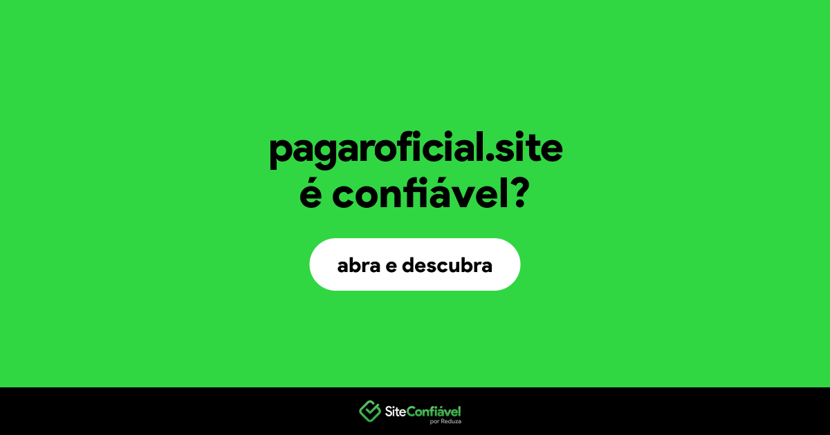 O site pagaroficial.site é confiável?