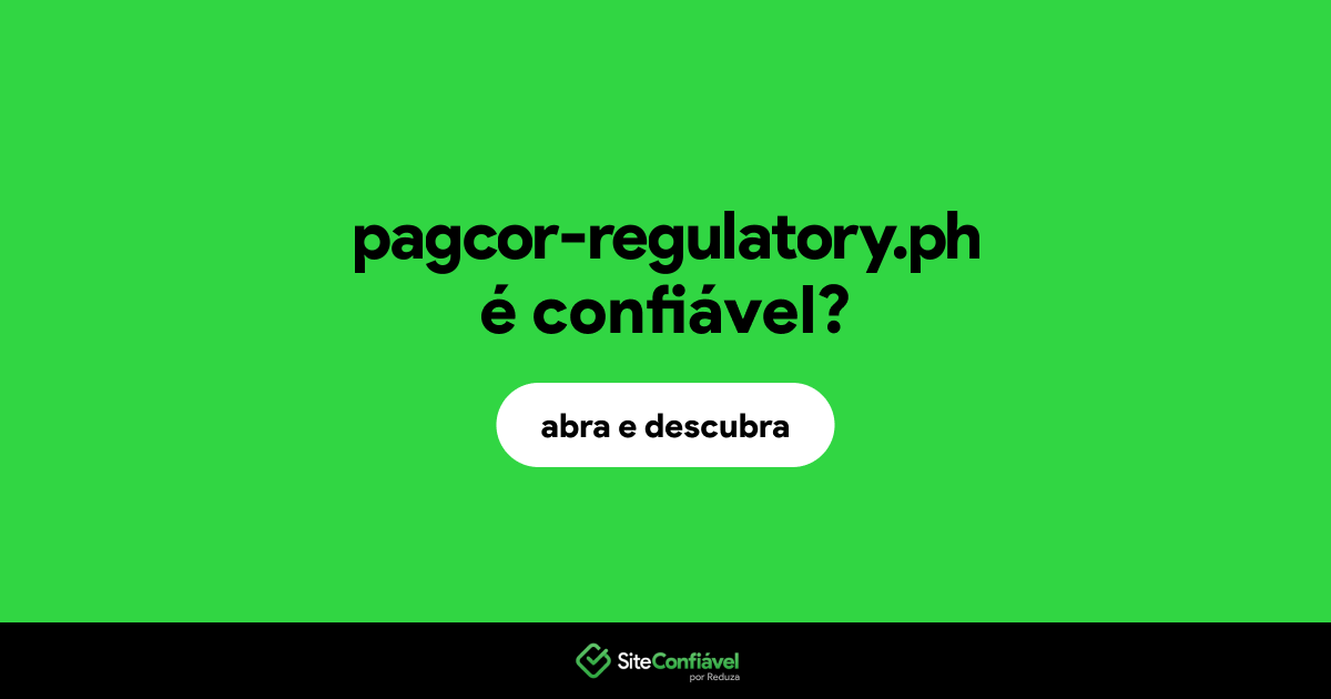 O site pagcor-regulatory.ph é confiável?