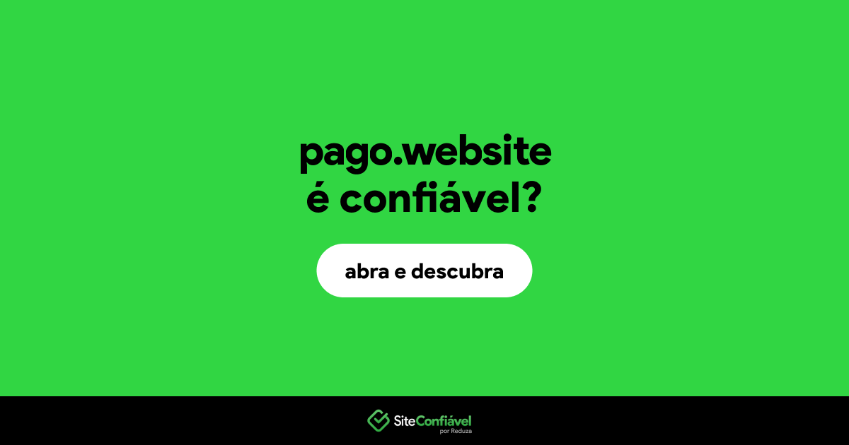 O site pago.website é confiável?