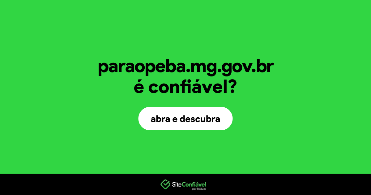O site paraopeba.mg.gov.br é confiável?