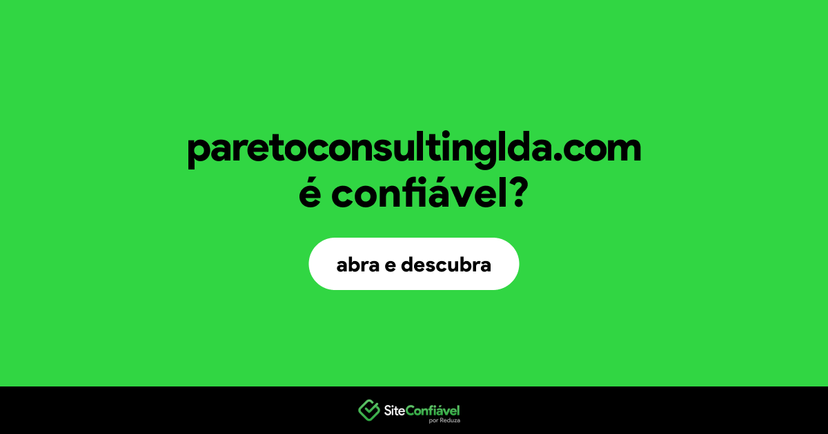 O site paretoconsultinglda.com é confiável?