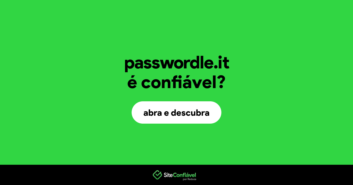 O site passwordle.it é confiável?
