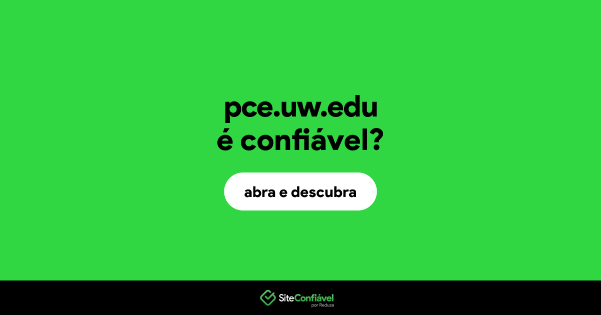 O site pce.uw.edu é confiável?