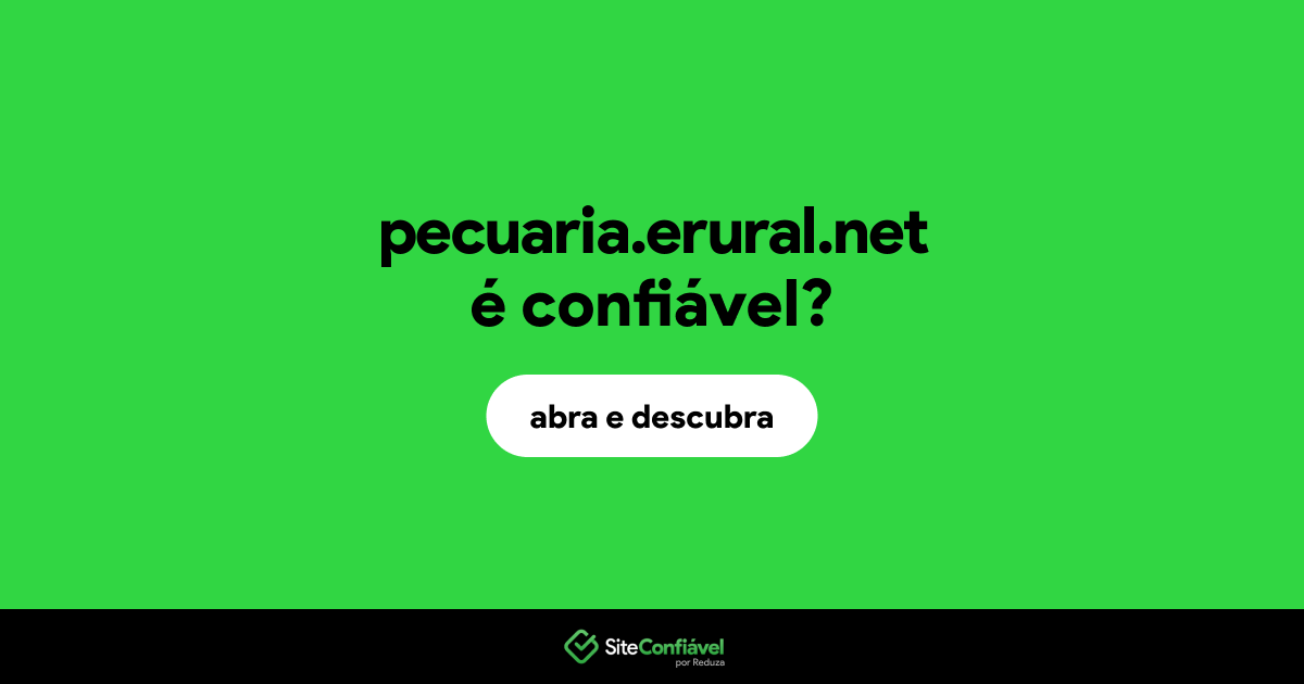 O site pecuaria.erural.net é confiável?