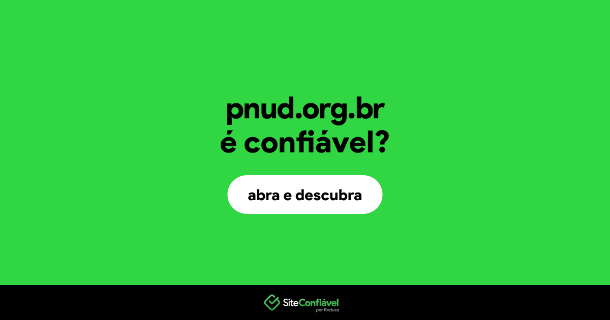 O site pnud.org.br é confiável?