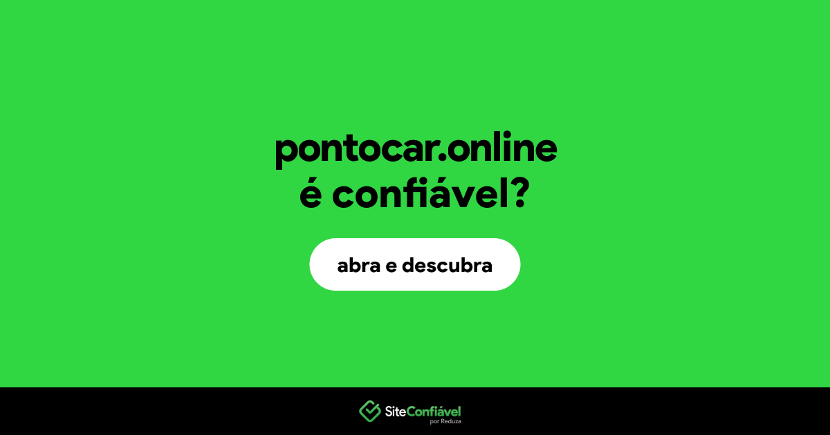 O site pontocar.online é confiável?