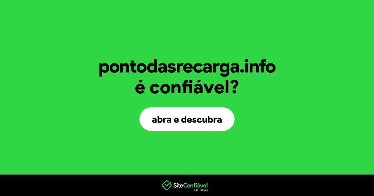 O site pontodasrecarga.info é confiável?