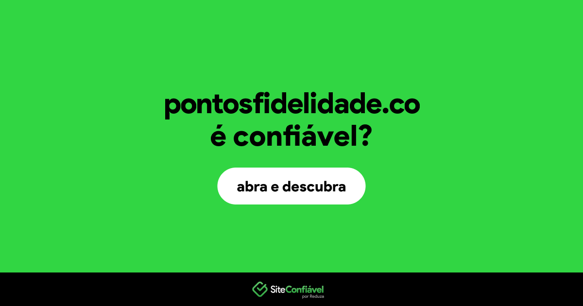 O site pontosfidelidade.co é confiável?