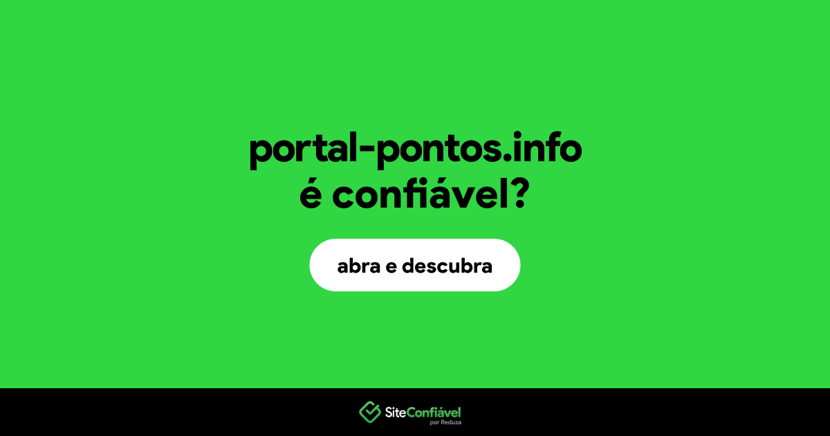 O site portal-pontos.info é confiável?