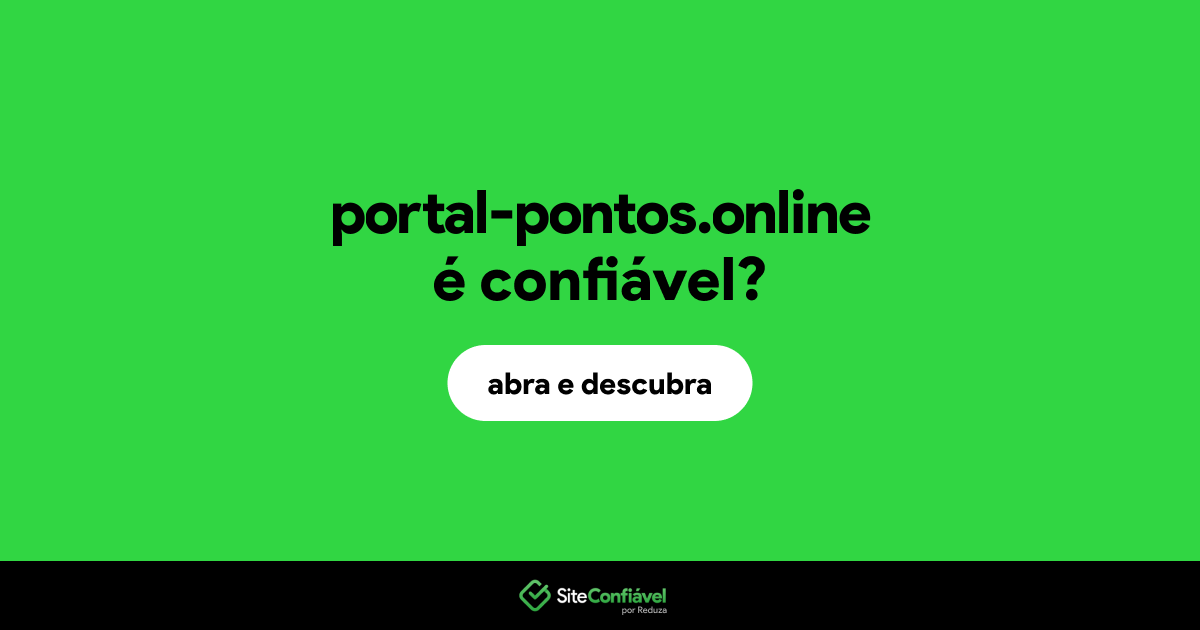 O site portal-pontos.online é confiável?