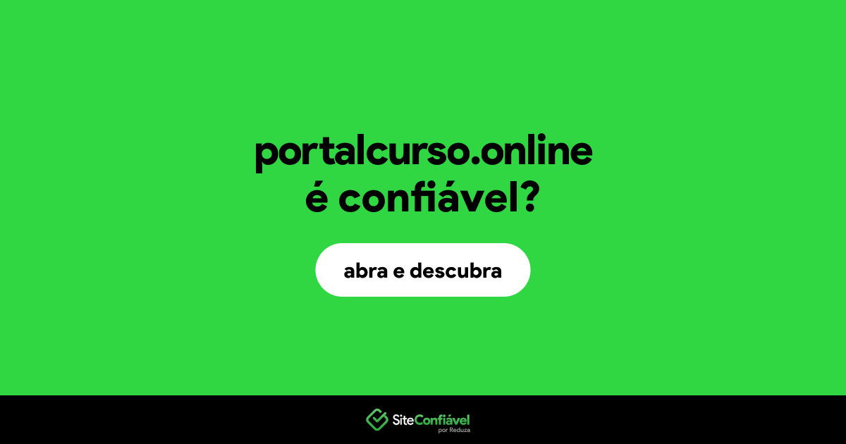 O site portalcurso.online é confiável?