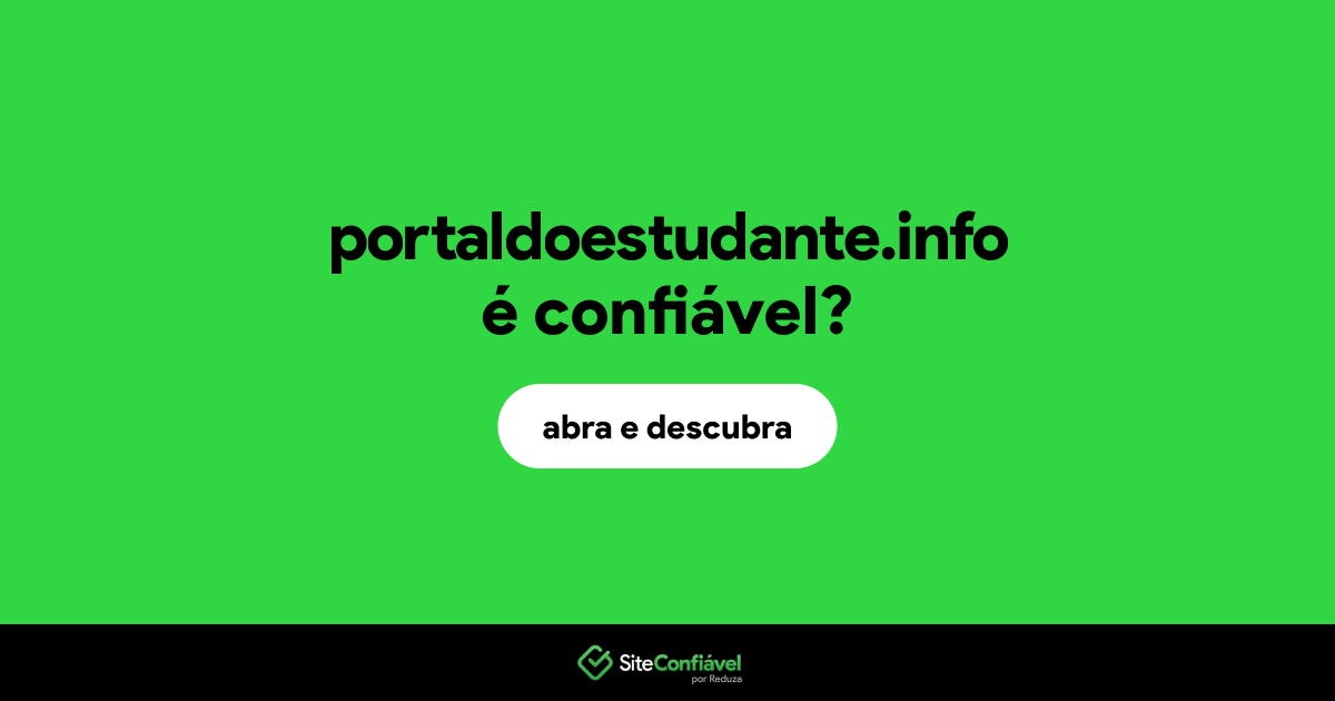 O site portaldoestudante.info é confiável?