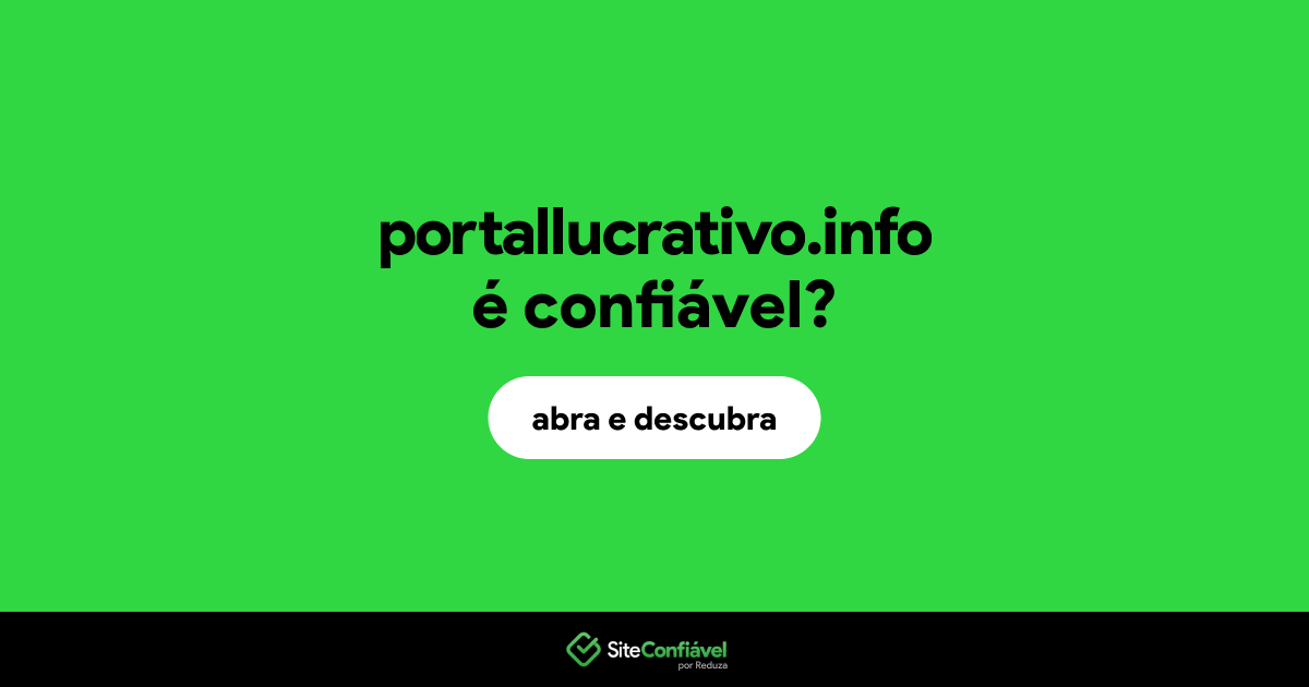 O site portallucrativo.info é confiável?