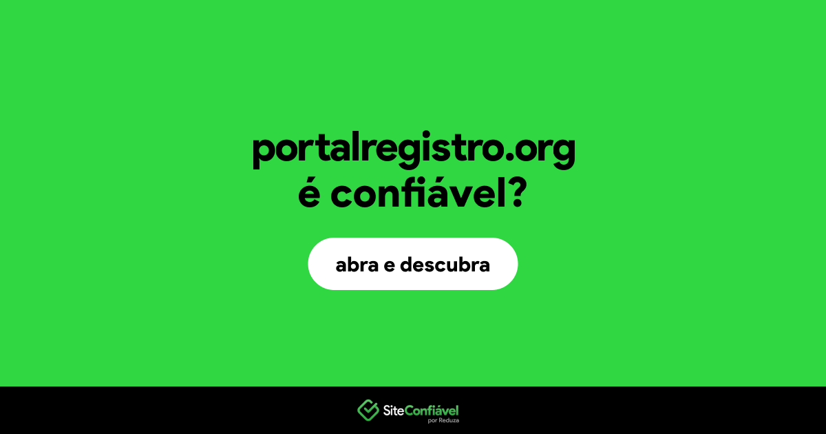 O site portalregistro.org é confiável?