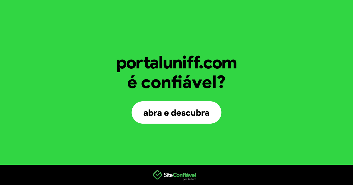 O site portaluniff.com é confiável?