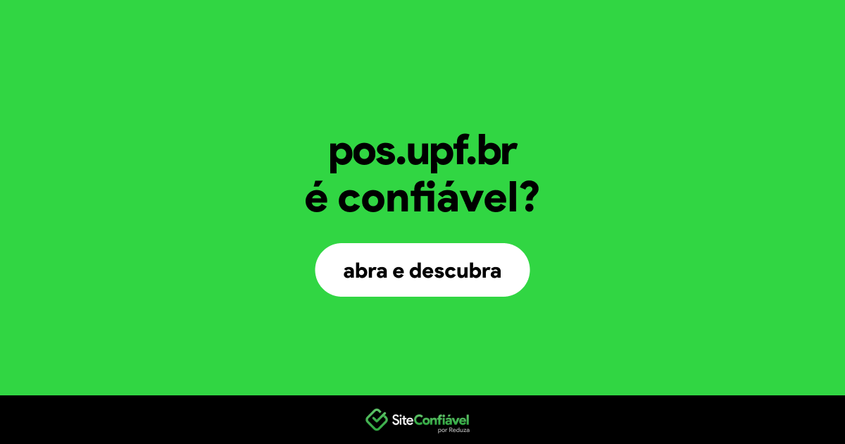 O site pos.upf.br é confiável?
