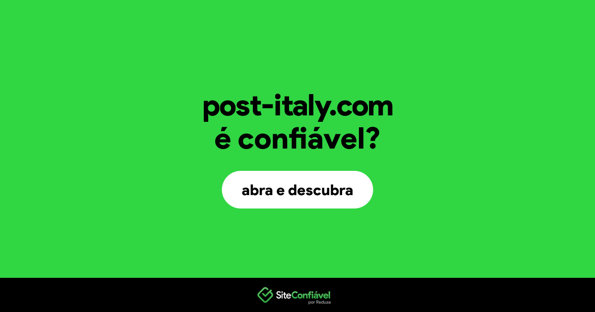 O site post-italy.com é confiável?
