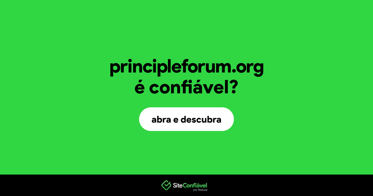 O site principleforum.org é confiável?