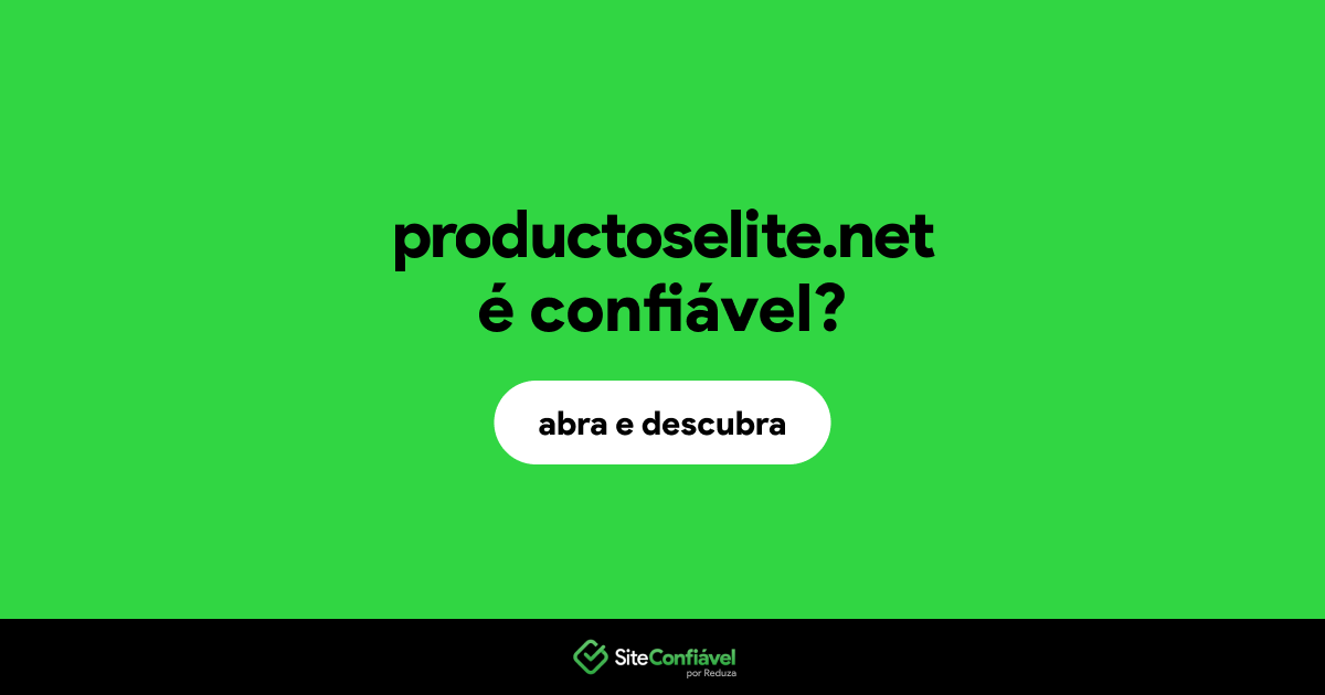 O site productoselite.net é confiável?