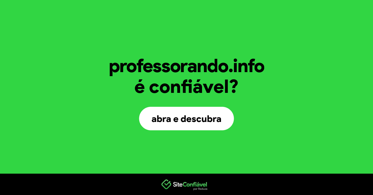 O site professorando.info é confiável?