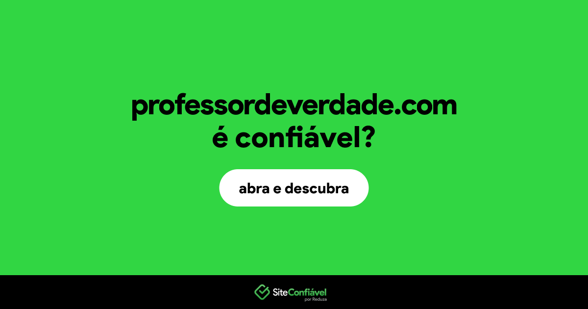O site professordeverdade.com é confiável?