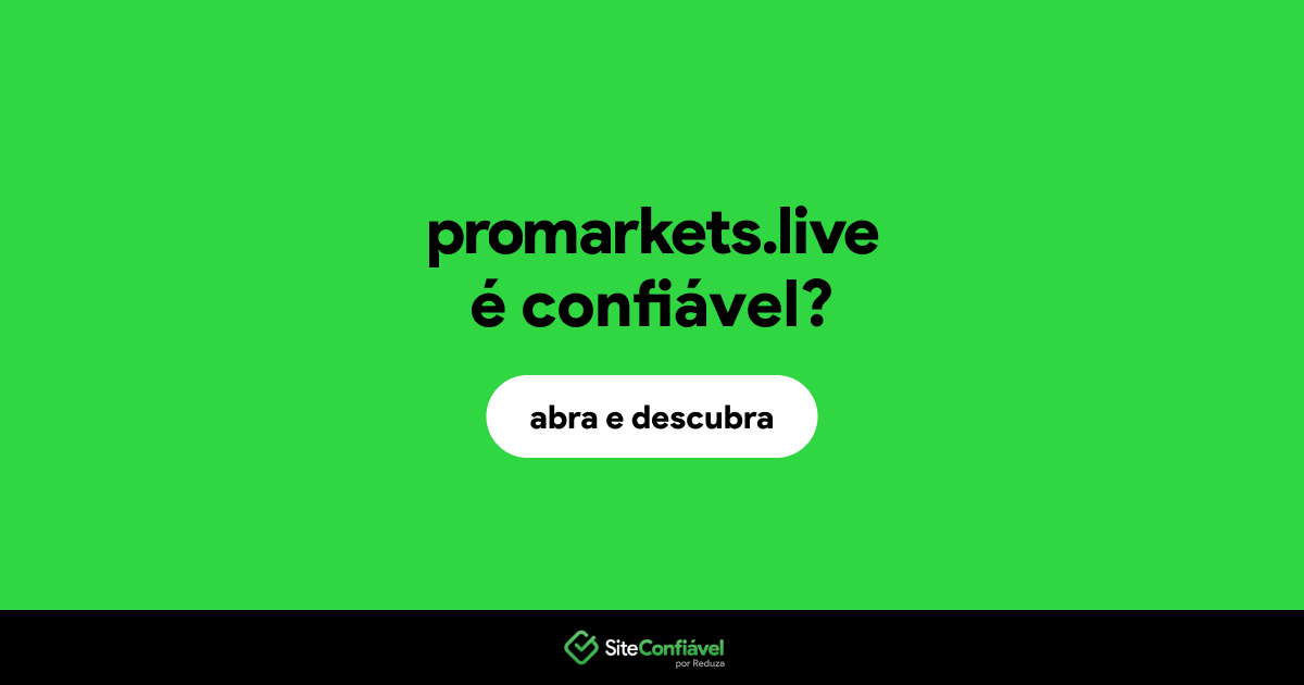 O site promarkets.live é confiável?