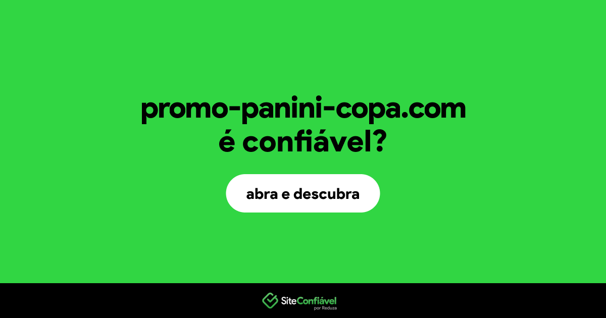 O site promo-panini-copa.com é confiável?