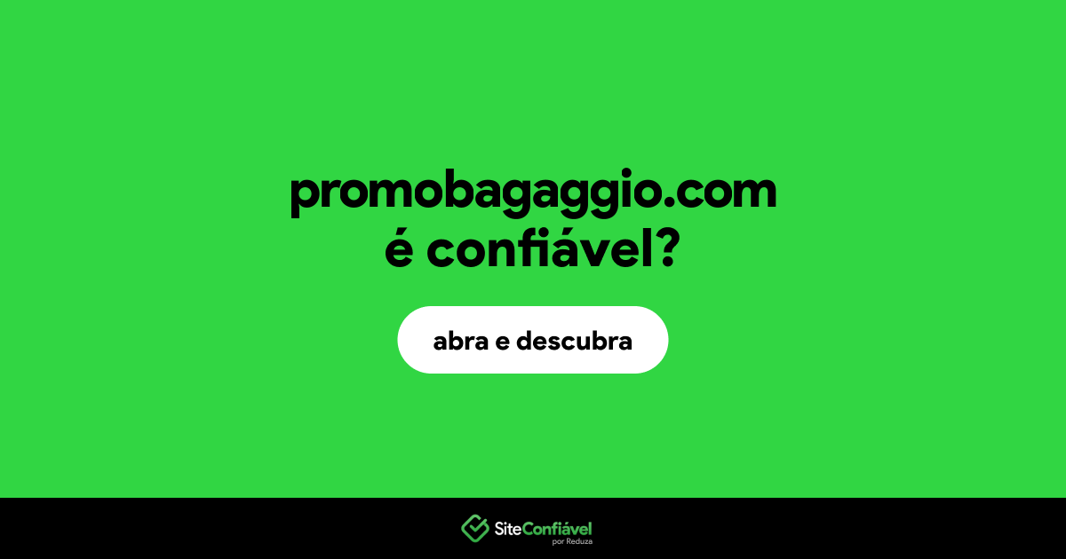 O site promobagaggio.com é confiável?