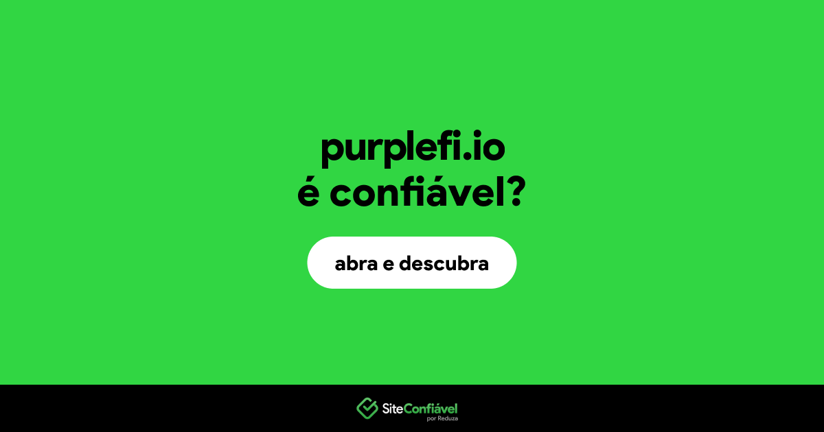 O site purplefi.io é confiável?