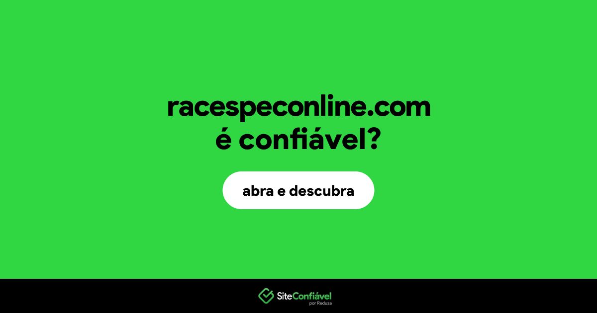 O site racespeconline.com é confiável?